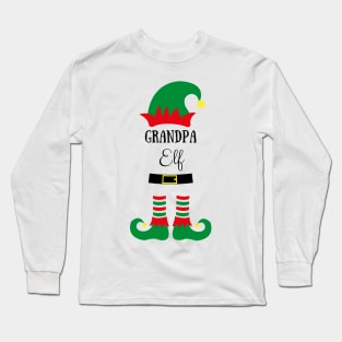 grandpa elf cute funny christmas gift elf family xmas Long Sleeve T-Shirt